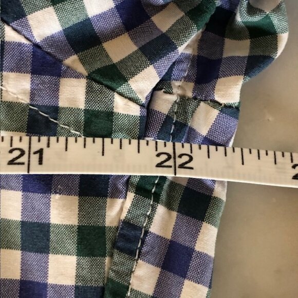 J. CREW Holiday 13 Check Cotton Button Down Shirt Blue Green Medium - Picture 12 of 15